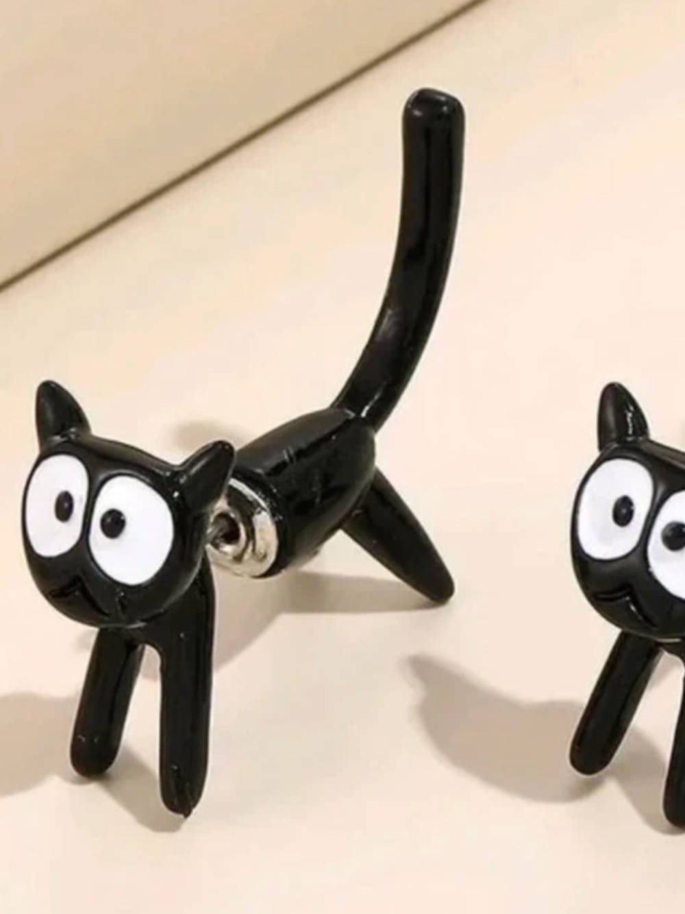 Black Cat Stud Earrings